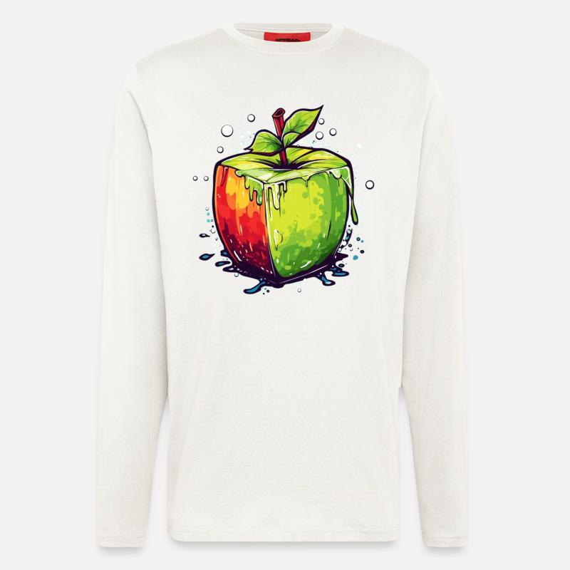 Würfel Apfel Cube Apple - Langarmshirt - made by SPREAD  - OFF WHITE