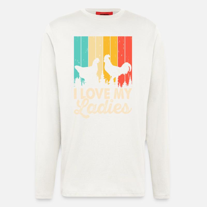 J’aime mes dames - Manches longues bio décontracté fabriqué en UE - OFF WHITE