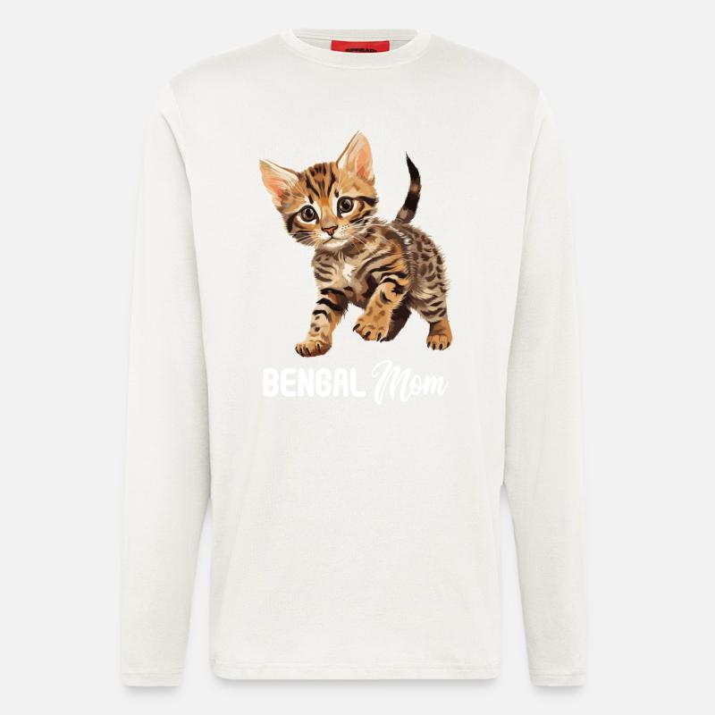 Bengal Cat Bengalkatze - Langarmshirt - made by SPREAD  - OFF WHITE