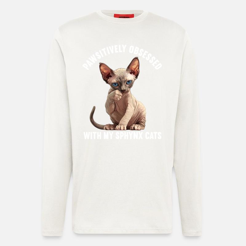 Sphynx Kätzchen Sphynx Katze - Langarmshirt - made by SPREAD  - OFF WHITE