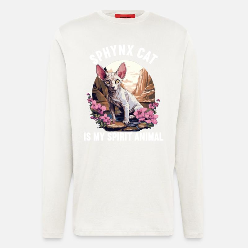 Sphynx Kätzchen Sphynx Katze - Langarmshirt - made by SPREAD  - OFF WHITE