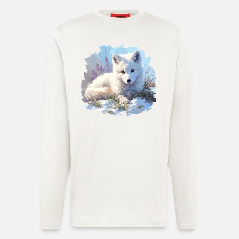 Arctic Fox Polarfüchse Polarfuchs - Langarmshirt - made by SPREAD  - OFF WHITE