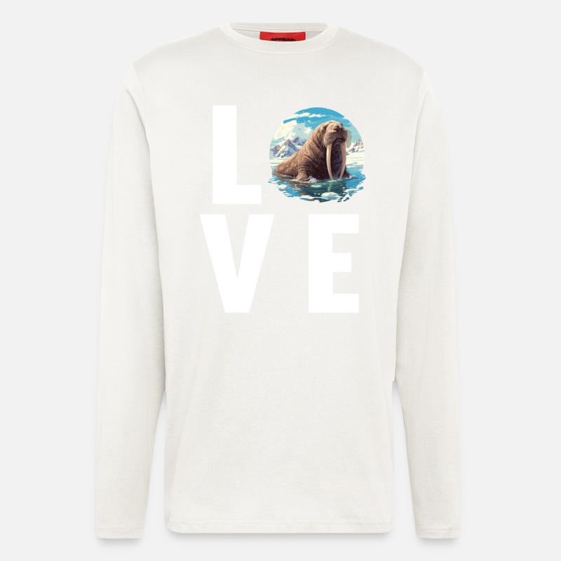 Walrus Walrosse Walross - Longsleeve - made by SPREAD  - OFF WHITE