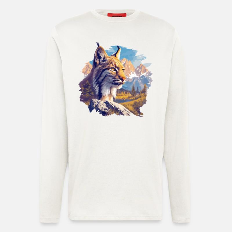 Lynx Luchse Luchs - Langarmshirt - made by SPREAD  - OFF WHITE