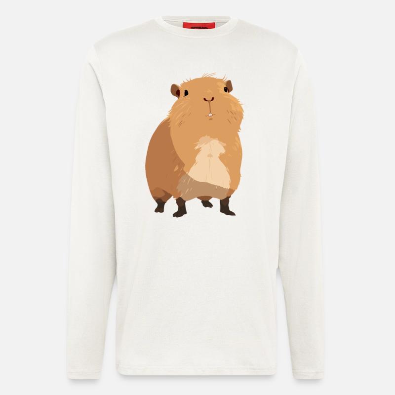 Capybaras Capybara - Manches longues bio décontracté fabriqué en UE - OFF WHITE