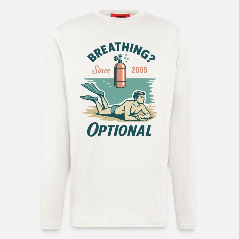 Breathing Optional Diver Ocean Sea - Longsleeve - made by SPREAD  - OFF WHITE