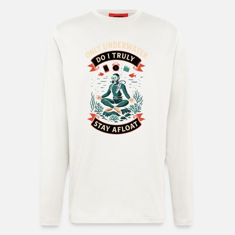 Diving Ocean Diver Underwater Afloate - Longsleeve - made by SPREAD  - OFF WHITE