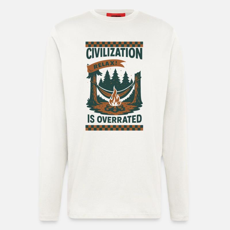 Prepper Survival Bushcrafting Zivilisation - Langarmshirt - made by SPREAD - OFF WHITE