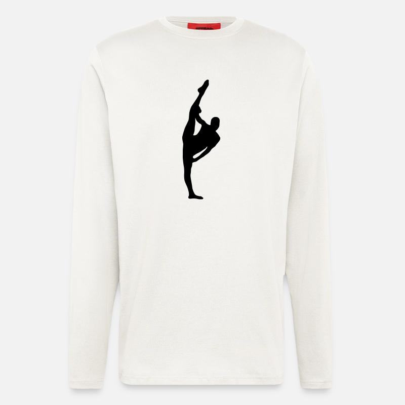 Vektor Balletttänzer Silhouette - Langarmshirt - made by SPREAD  - OFF WHITE