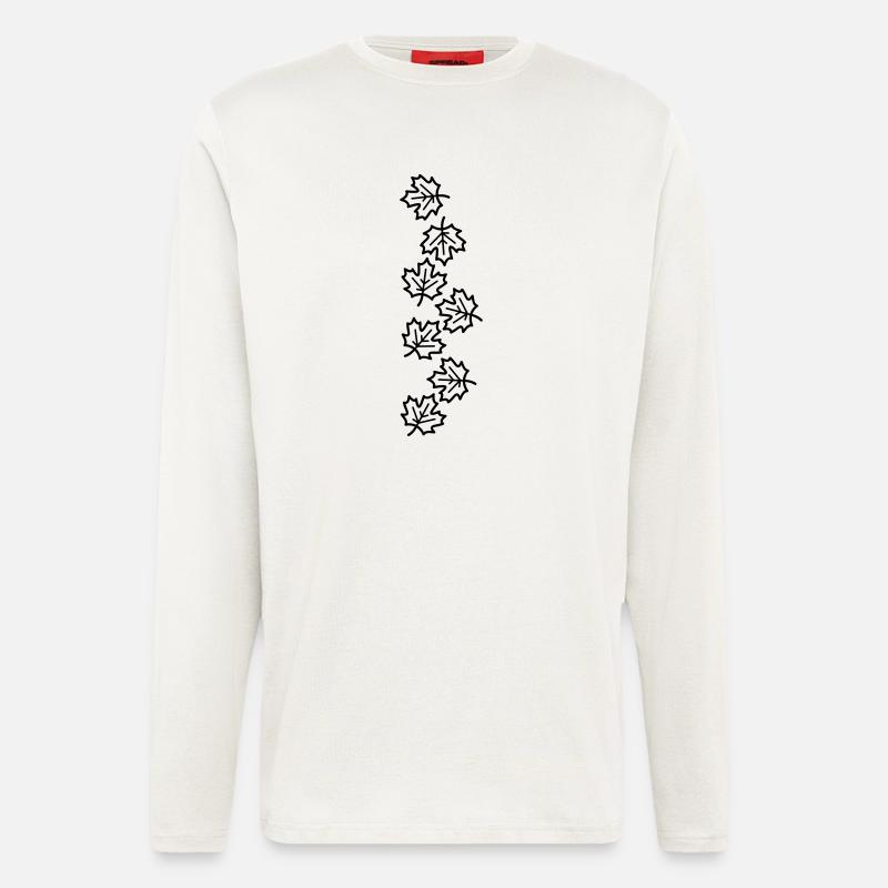 Maple Leaf Leaves Autumn Icon - Longsleeve - made by SPREAD - OFF WHITE