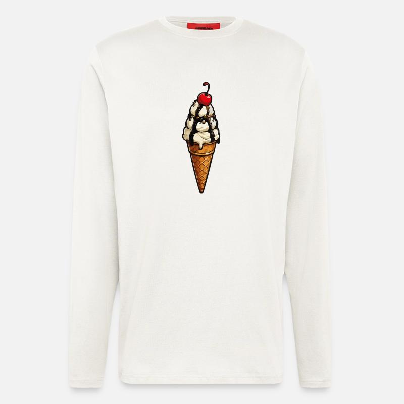 Schmelzende Eiscreme Krone im Waffel - Longsleeve - made by SPREAD  - OFF WHITE