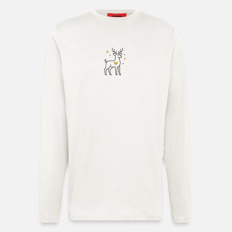 Herzdeer mit Sternenakzent - Langarmshirt - made by SPREAD  - OFF WHITE