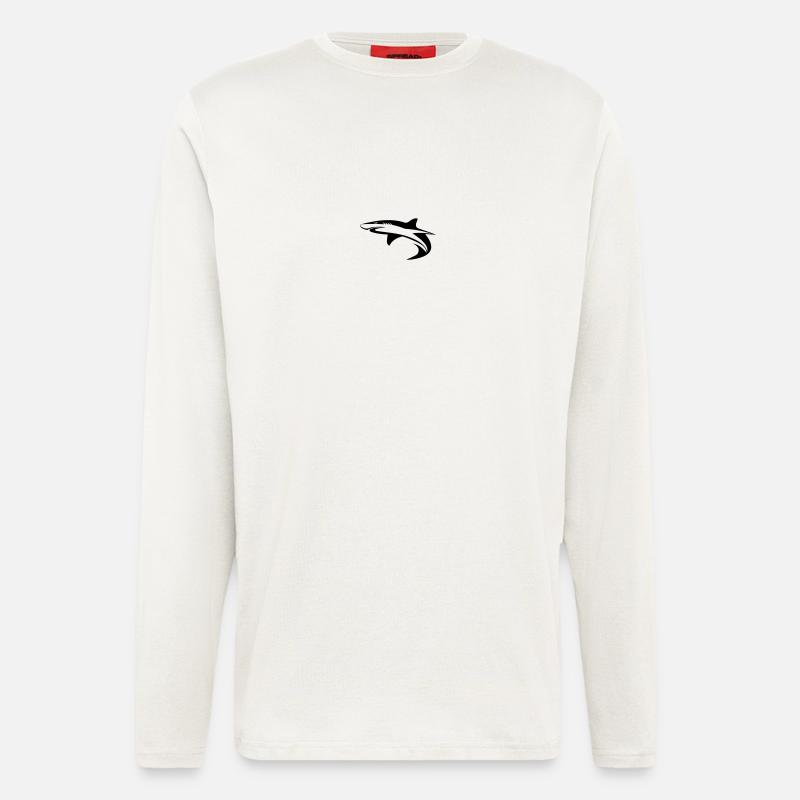 Shark - vector geometry design - Longsleeve - made by SPREAD  - OFF WHITE
