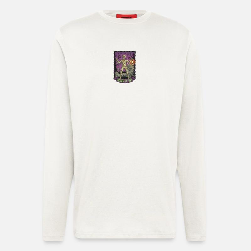 Mummy with Lantern in the Cemetery - Longsleeve - made by SPREAD - OFF WHITE