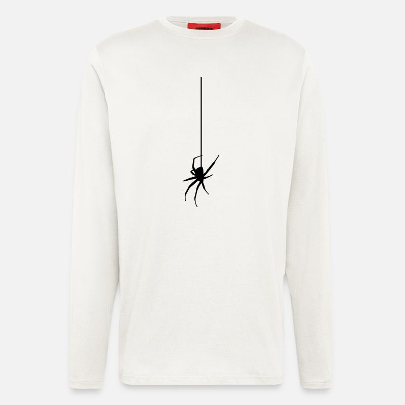 Spider on a thread - Araignée - Manches longues bio décontracté fabriqué en UE - OFF WHITE