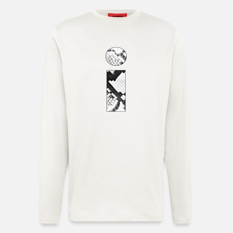 Schlangenleder Muster Buchstabe i - Langarmshirt - made by SPREAD - OFF WHITE