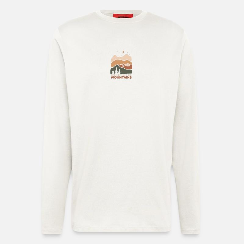 life is better in the mountains - Langarmshirt - made by SPREAD  - OFF WHITE
