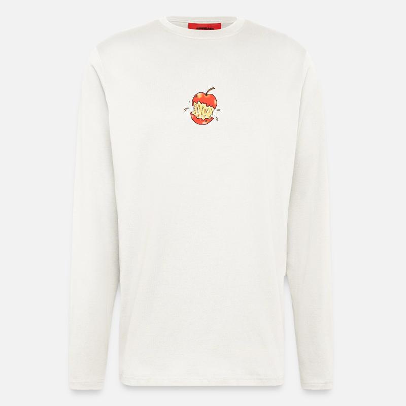 Red apple bitten illustration - Longsleeve - made by SPREAD  - OFF WHITE