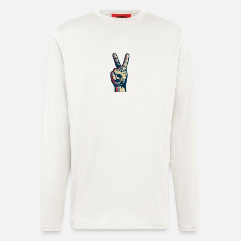 Peace hand - Langarmshirt - made by SPREAD  - OFF WHITE