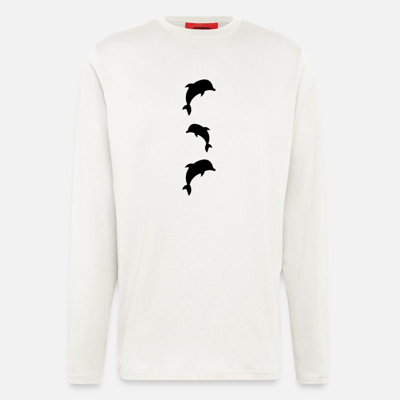 dolphins - Langarmshirt - made by SPREAD  - OFF WHITE