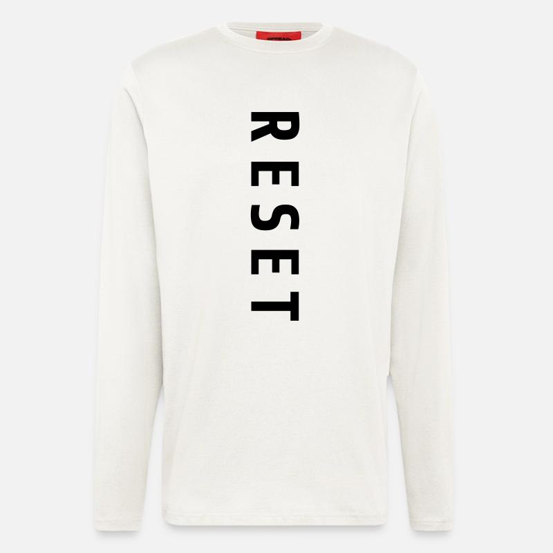 Reset Schriftzug Neuanfang Geschenk - Langarmshirt - made by SPREAD  - OFF WHITE