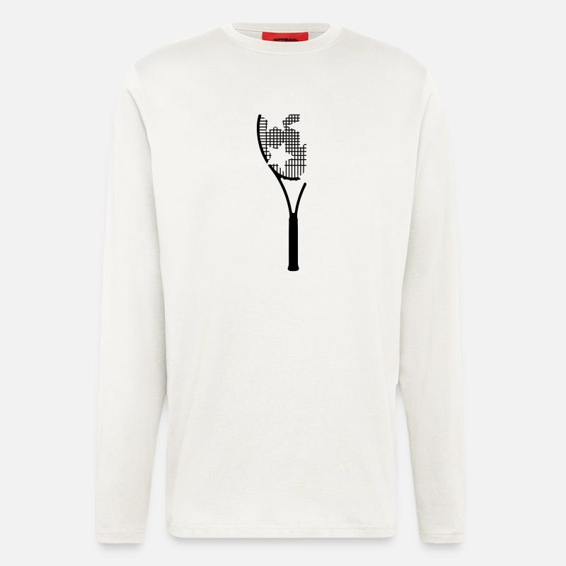 Tennisschläger - Langarmshirt - made by SPREAD  - OFF WHITE