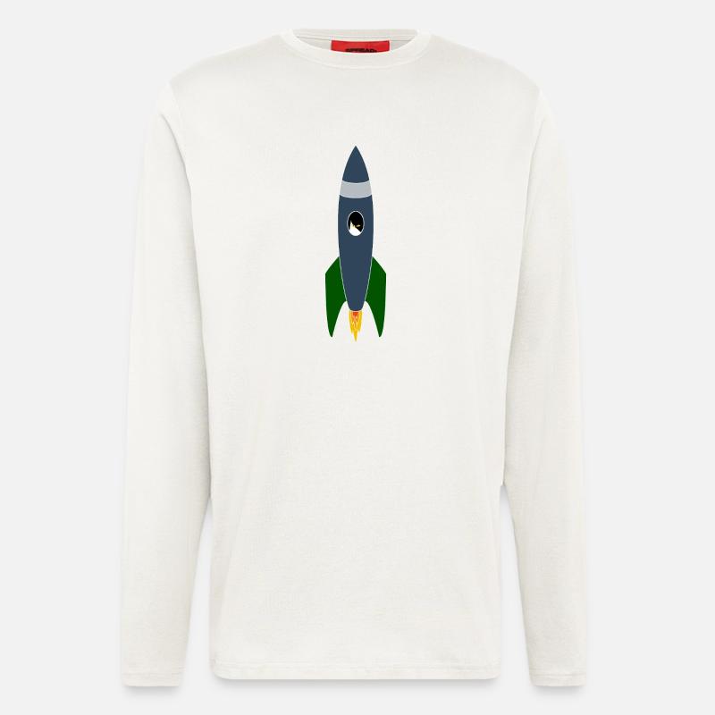 Chat dans l’espace - Manches longues bio décontracté fabriqué en UE - OFF WHITE