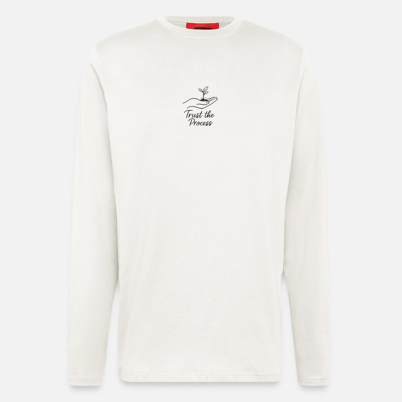 Vertrau dem Prozess Pflanze in Hand - Langarmshirt - made by SPREAD - OFF WHITE