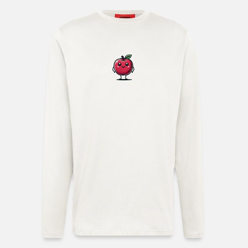 apfel comic - Langarmshirt - made by SPREAD  - OFF WHITE
