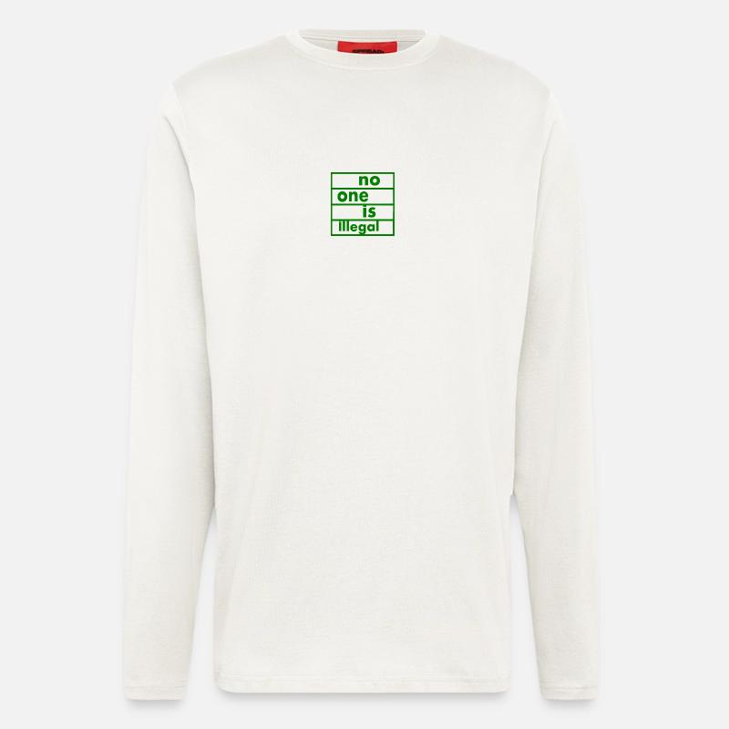 No one is illegal - Langarmshirt - made by SPREAD  - OFF WHITE