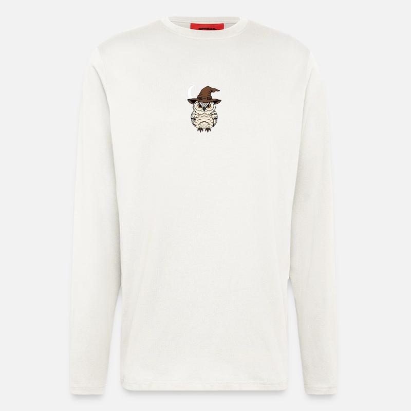 Zauberer Eule mit Hut - Langarmshirt - made by SPREAD  - OFF WHITE