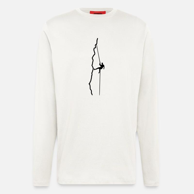 Kletterer beim Abseilen - Langarmshirt - made by SPREAD  - OFF WHITE