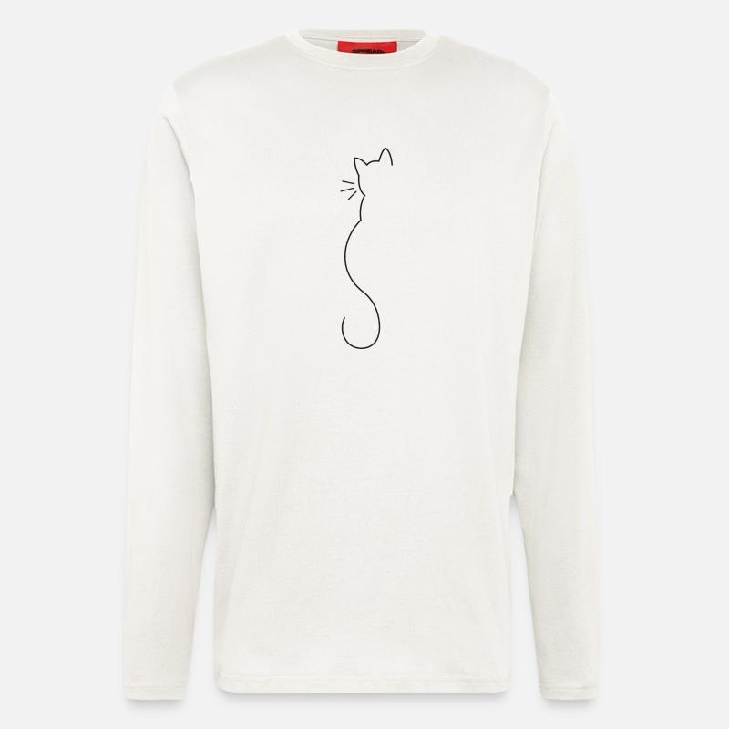 Katzen Silhouette - Langarmshirt - made by SPREAD  - OFF WHITE