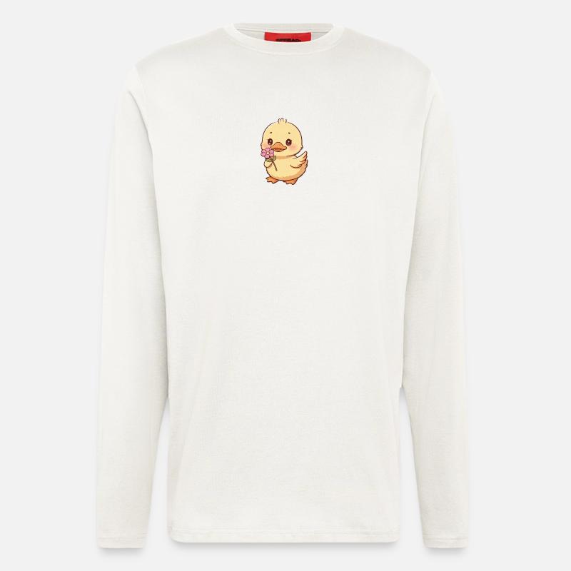 Chick with flower - Longsleeve - made by SPREAD - OFF WHITE