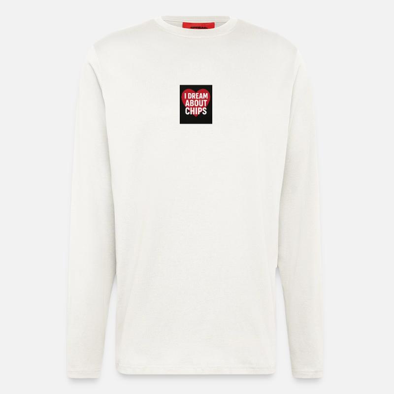I Dream About Chips Heart - Longsleeve - made by SPREAD  - OFF WHITE