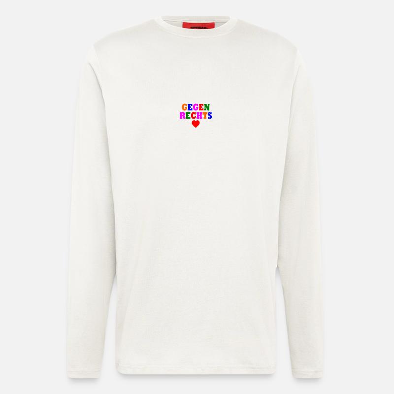 Gegen rechts - Langarmshirt - made by SPREAD  - OFF WHITE
