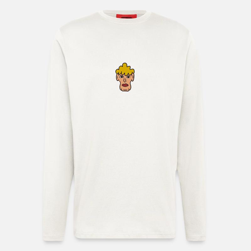 Buntes Comic Gesicht - Langarmshirt - made by SPREAD  - OFF WHITE