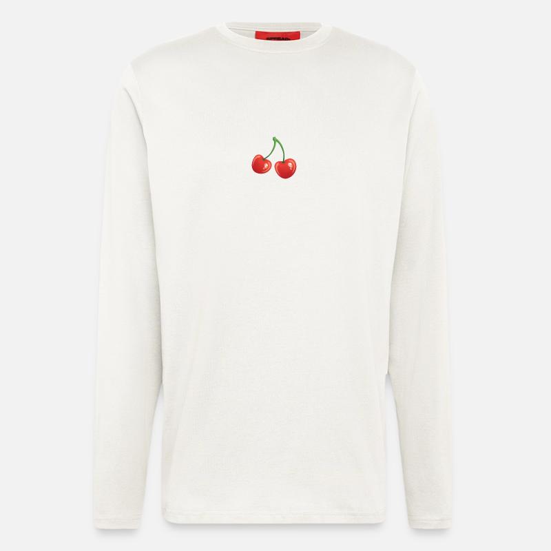 Cherries - Manches longues bio décontracté fabriqué en UE - OFF WHITE