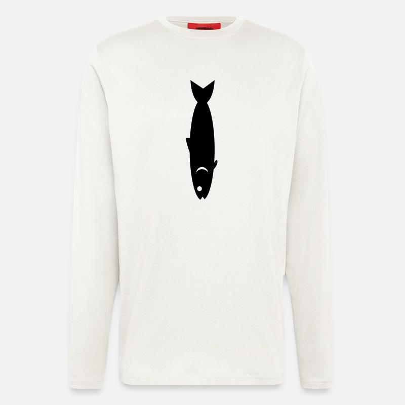 fisch_krawatte - Langarmshirt - made by SPREAD - OFF WHITE