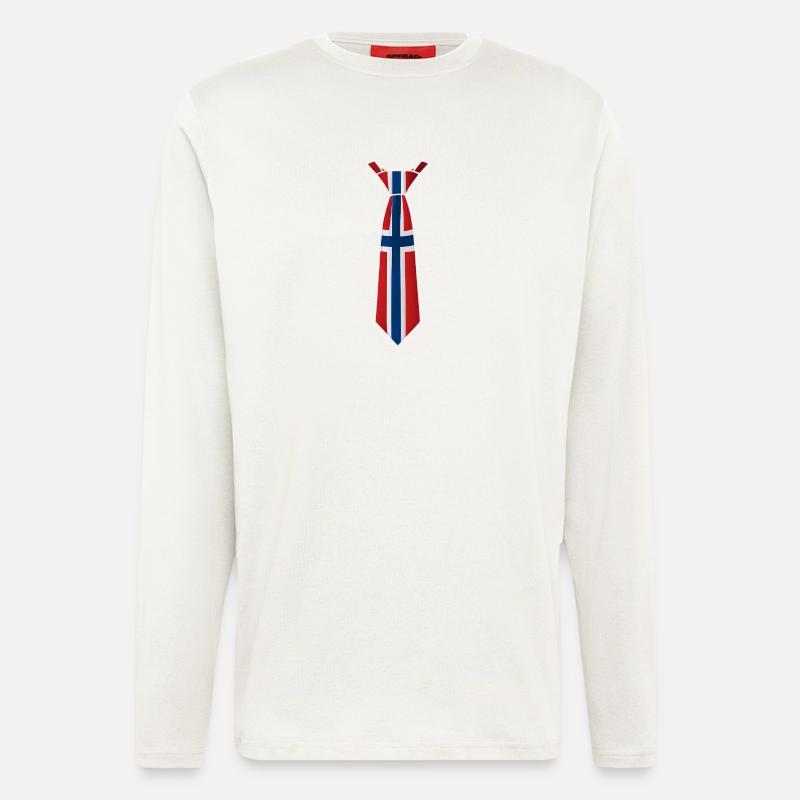 Norway Tie – Flaggendesign - Langarmshirt - made by SPREAD  - OFF WHITE