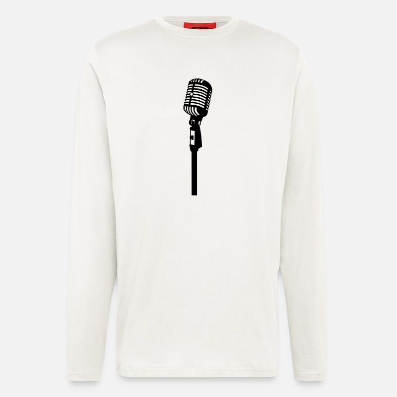 Oldschool Microphone - Longsleeve - made by SPREAD  - OFF WHITE