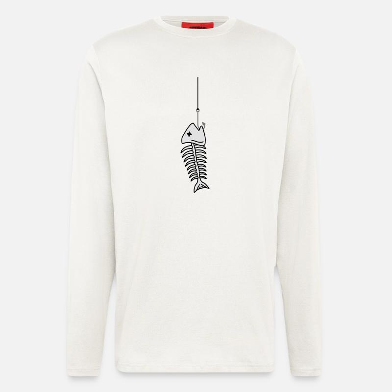Fishbone On The Hook - Longsleeve - made by SPREAD - OFF WHITE