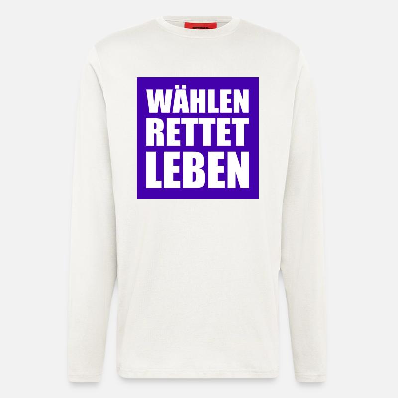 wählen rettet leben - Langarmshirt - made by SPREAD  - OFF WHITE