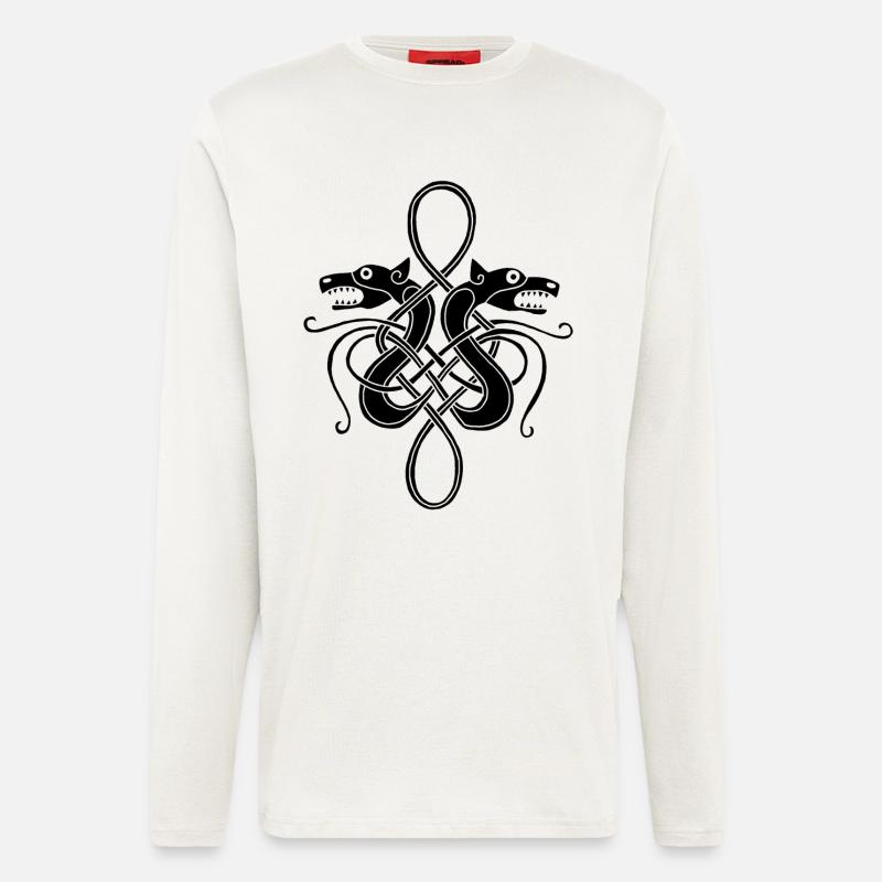 Schwarze Wikinger-Hydra - Langarmshirt - made by SPREAD  - OFF WHITE