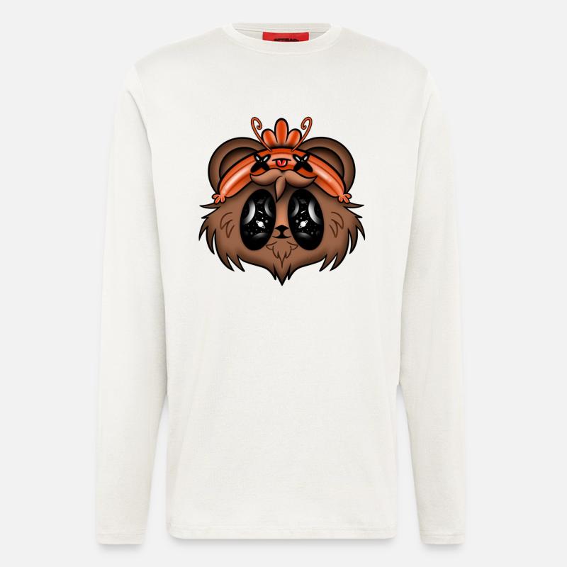 Der Bär mit der Garnelenkappe - Langarmshirt - made by SPREAD  - OFF WHITE