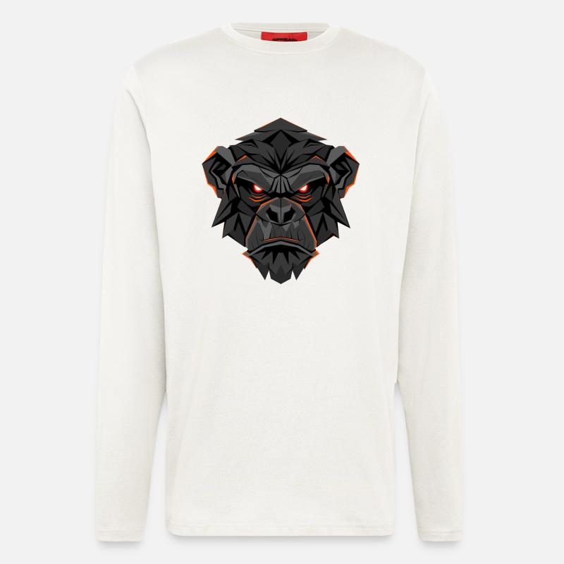 Neon Gorilla Lowpoly Face - Longsleeve - made by SPREAD  - OFF WHITE