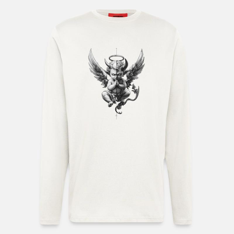 Angels and Devils: Black and White - Longsleeve - made by SPREAD  - OFF WHITE