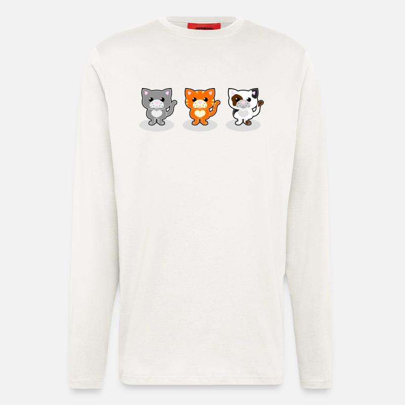 Süße Katzen - Langarmshirt - made by SPREAD - OFF WHITE