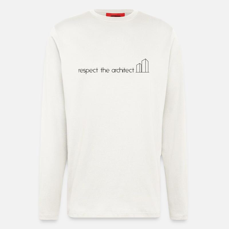 respecte l'architecte - Manches longues bio décontracté fabriqué en UE - OFF WHITE