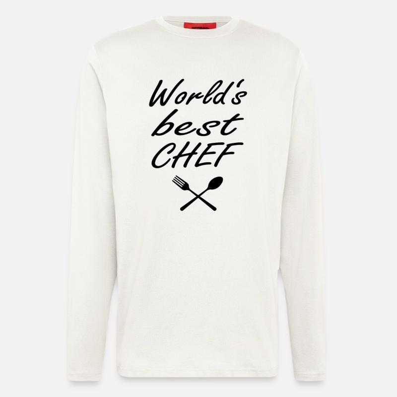 Worlds best Chef - Langarmshirt - made by SPREAD - OFF WHITE